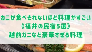 カニが食べきれないほど料理がすごい民宿《福井5選》越前ガニや海鮮舟盛りなど豪華すぎる料理が楽しめる温泉宿